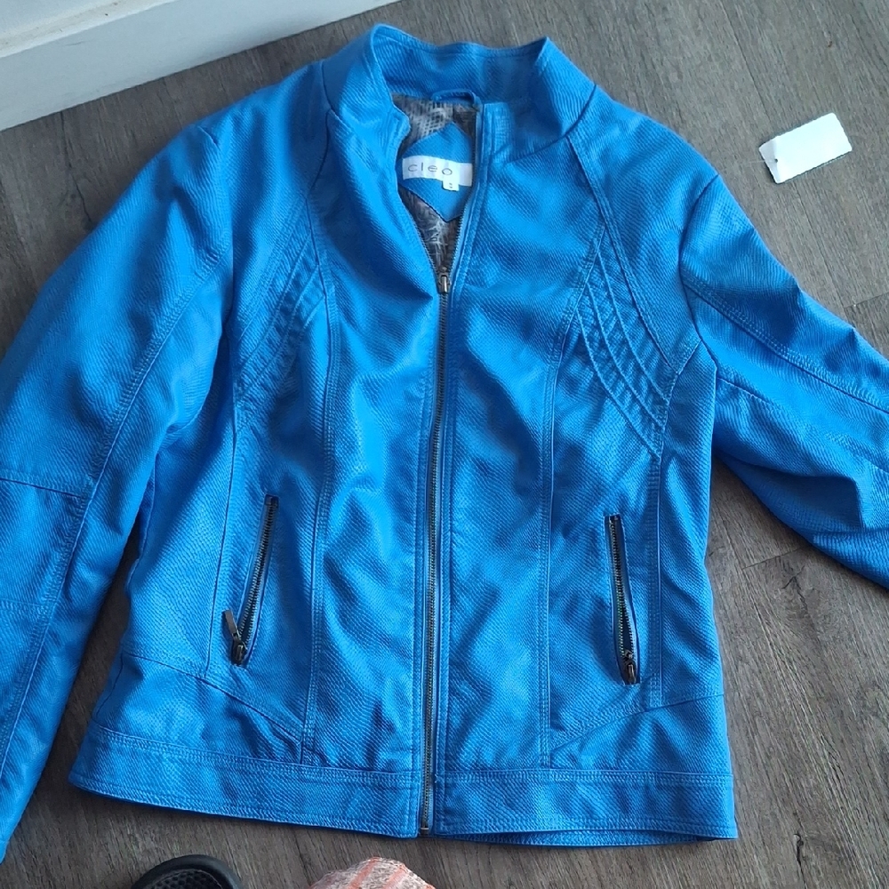 Cleo Blue Leather Jacket